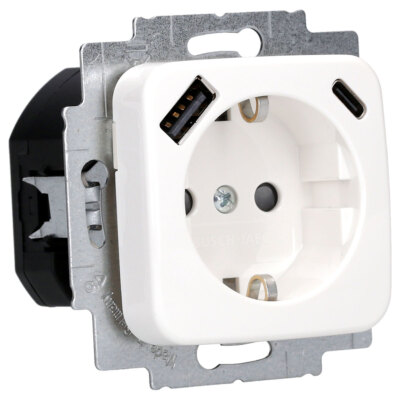 Busch Jaeger 20 EUCB2USBAC-214 Steckdose USB AC Safety+ Reflex SI Alpinweiß