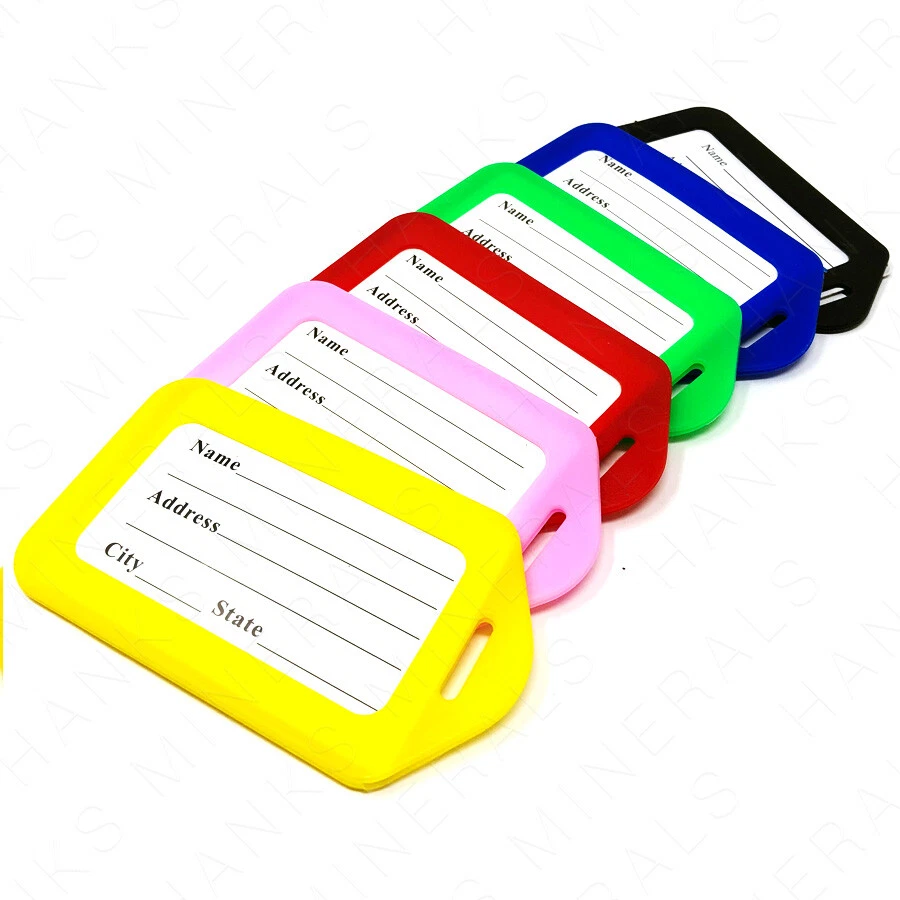 10-Pack Luggage Tags Travel Suitcase Bag Tag Name Address ID Plastic Labels - Image 4 of 4