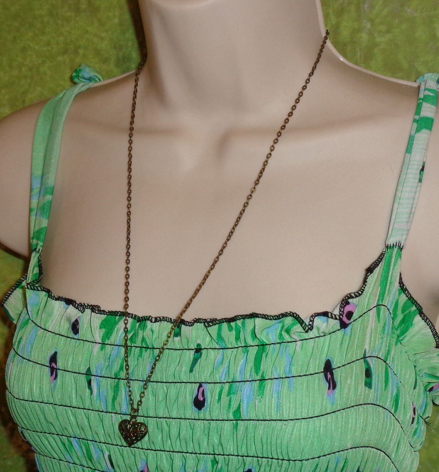 Necklace with a Dark Chain and a Heart Pendant | eBay