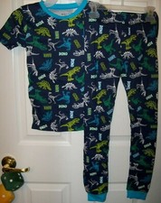 Dinosaur TRex Stegosaurus Bones Long 2 Piece Pajama PJ Set Boys Size 8 NWT
