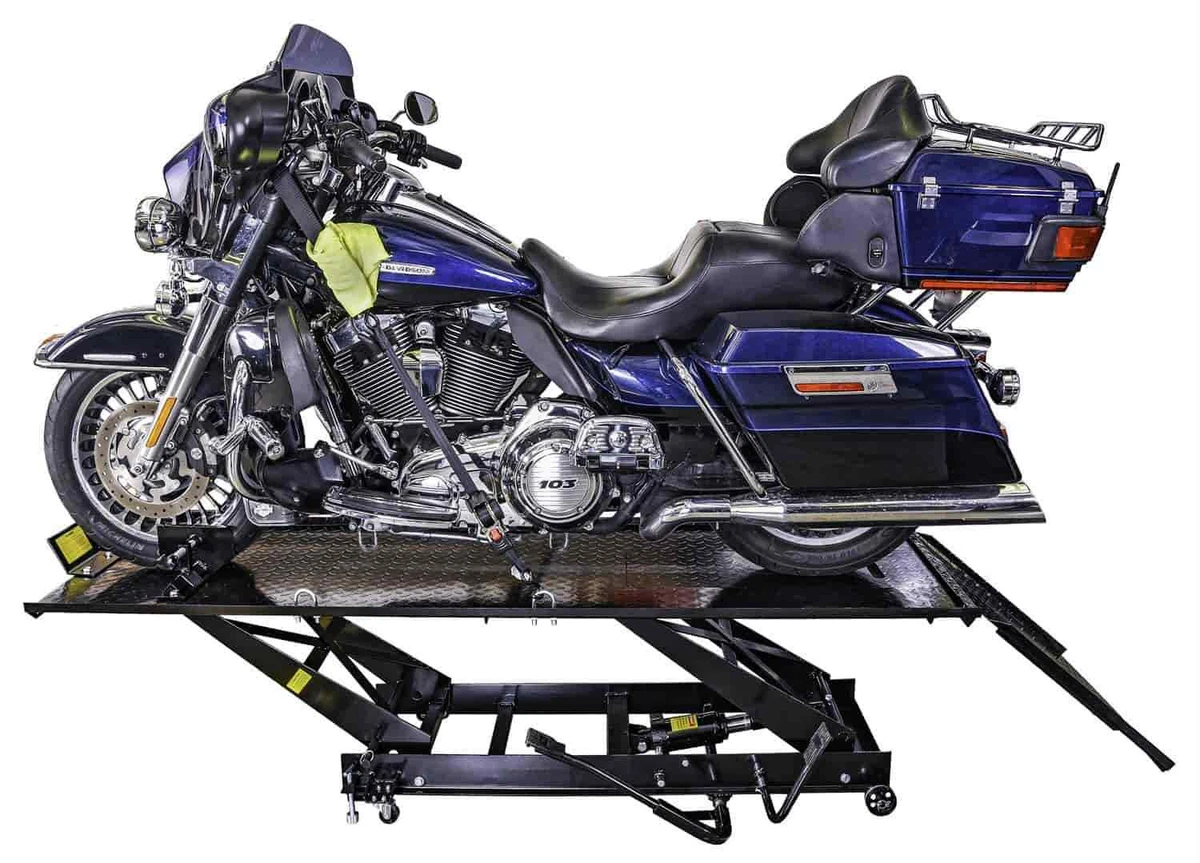 JEGS 87004 Motorcycle Lift 1000 lb. Capacity 29 1 2 in. Max Lift