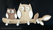 Kleiderhaken Kinder Hakenleiste Garderobenhaken Haken Garderobe 3D Holz EULEN