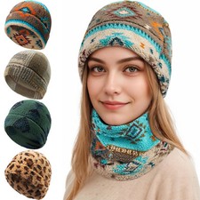 Winter Beanie Hat Elastic Fashion Prints Skull Cap Warmer Soft Hat for Men Women