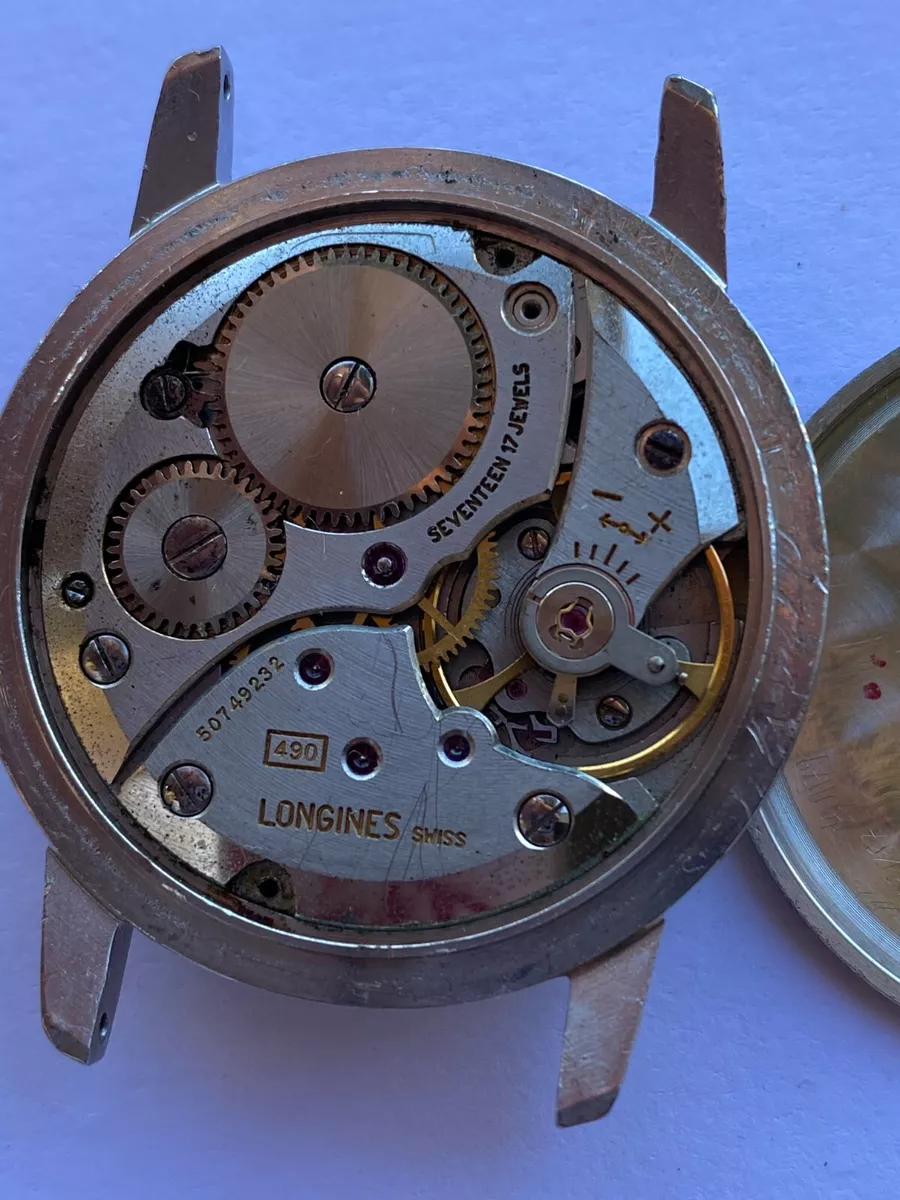 Vintage Longines Watch 8490 Manual Cal.490 Mens 35mm Swiss Made For Parts