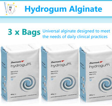 3 Pack x Zhermack Hydrogum Dental Impression Alginate 1.1 Lb. 500g Mint Fast Set