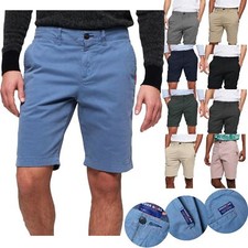 Mens Slim Fit Chino Shorts Stretch Elastane Size 30-42