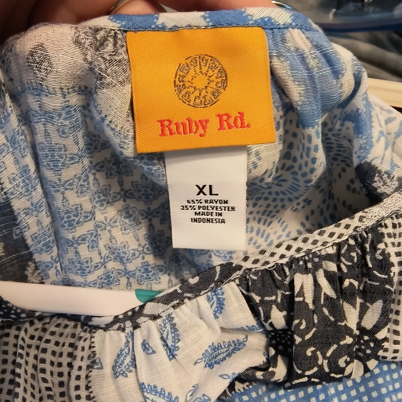 Ruby Road Blue Patchwork Scoop Neck Cottagecore B… - image 6