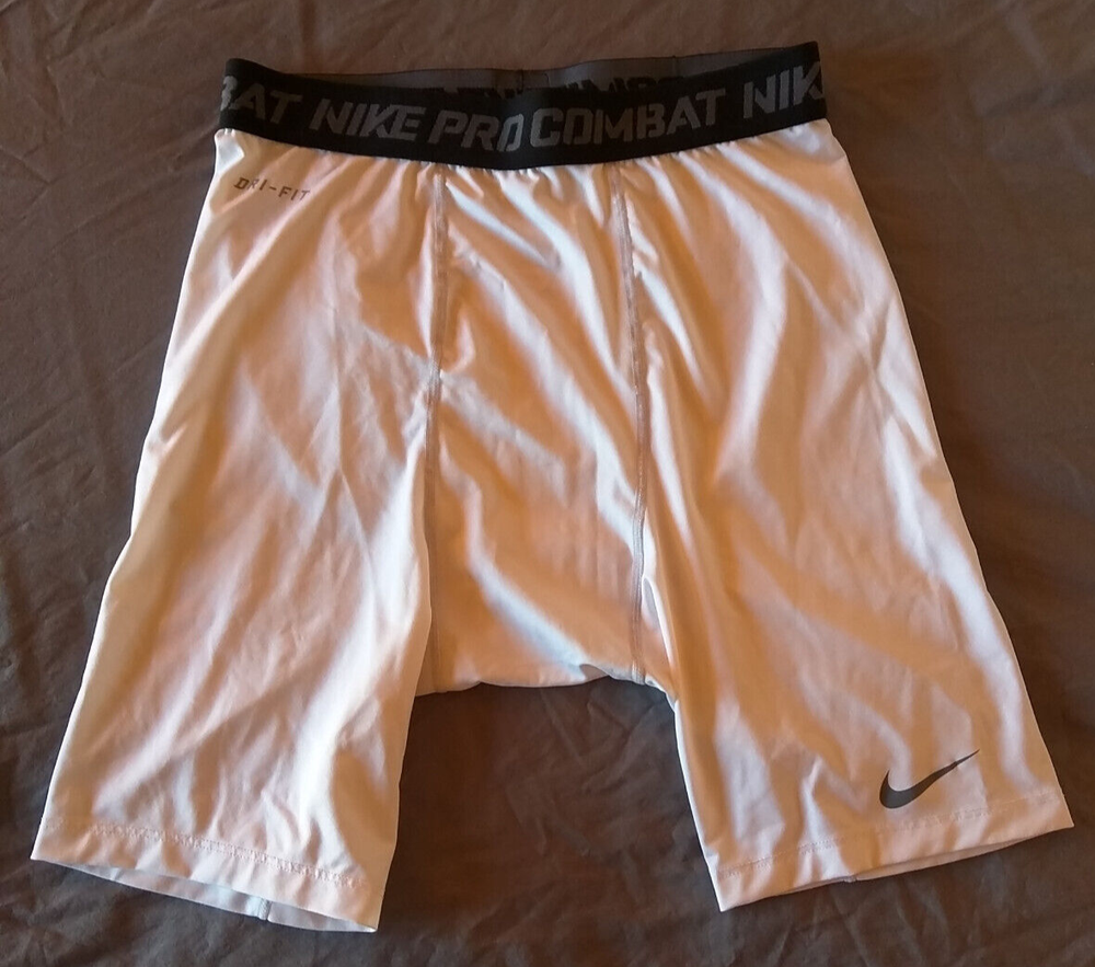 Nike Pro Combat Dri-Fit Compression Shorts Men’s Large White EUC Tight Base Layer