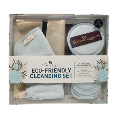 OLIVIA LAYNE Eco-Friendly 10pc Skincare Facial Cleansing Set