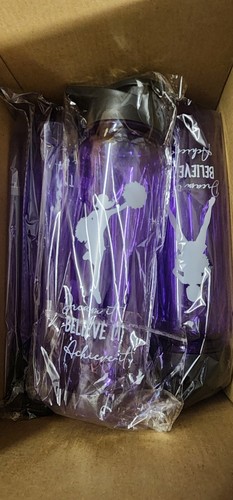 Inbagi 12-Piece Cheer Water Bottle Set Purple BPA-Free Sports - Picture 2 of 6