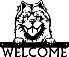Chow Chow Detailed Dog Face Welcome Sign or Custom Name