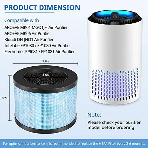 Applicable MK01 HEPA Filtre De Rechange Compatible Avec Aroeve Mk01mk06 Pomoron Conopu Dh Jh01dh Jh06 Tolife Tz K1 Kloudi Dh Jh01 Filtration 360 H13 Pour Une Meilleure Qualite De Lair Lot De 91000160