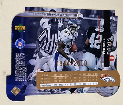 Vtg 1998 UD3 Die-Cut #69 TERRELL DAVIS Broncos UGA NFL HOF NM/M