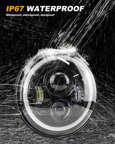 For 1967-1972 Chevy C10 Pair 7inch LED Headlights Round DOT Approved Hi/Lo Lamp - Foto 4 di 10