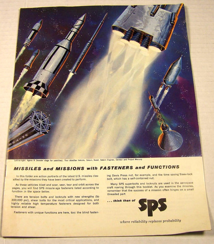 Vtg 1961 SPS Fasteners Catalog Missiles/THOR/ATLAS/HAWK/MERCURY/REDEYE/SKYBOLT++