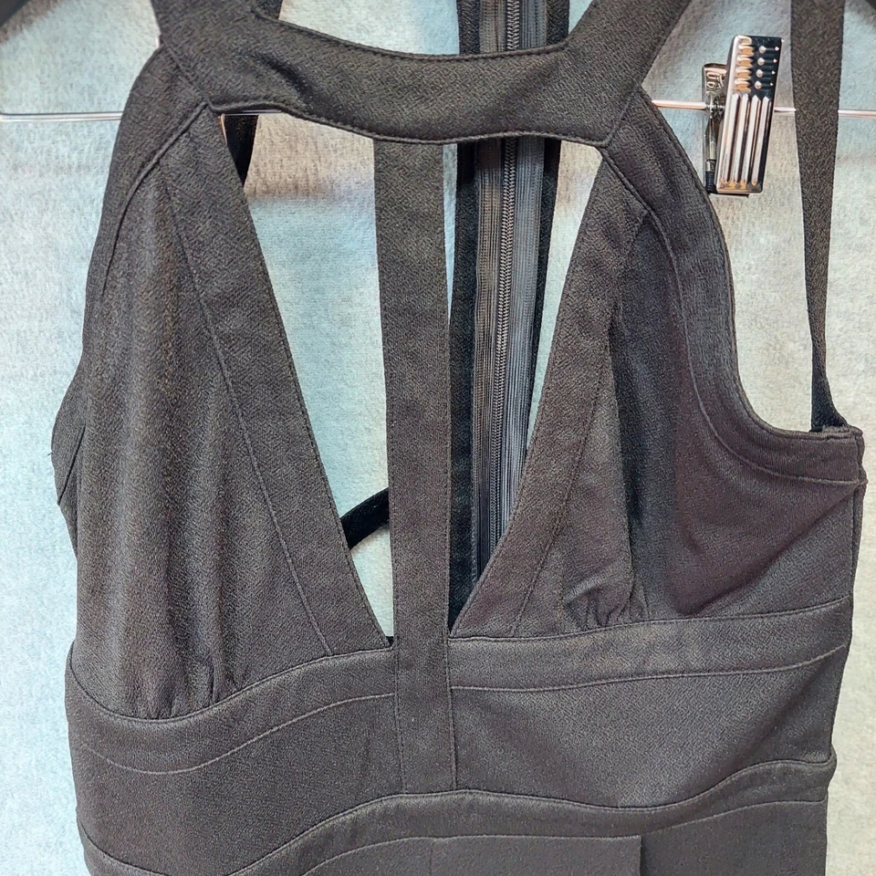 Missguided Black Sleeveless Jumpsuit - Women's Size 8 with Stretch for a Comfort - image 3 of 4