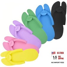 6 Pairs Disposable Foam Pedicure Slippers, Multi Color Bulk Pack for Nail