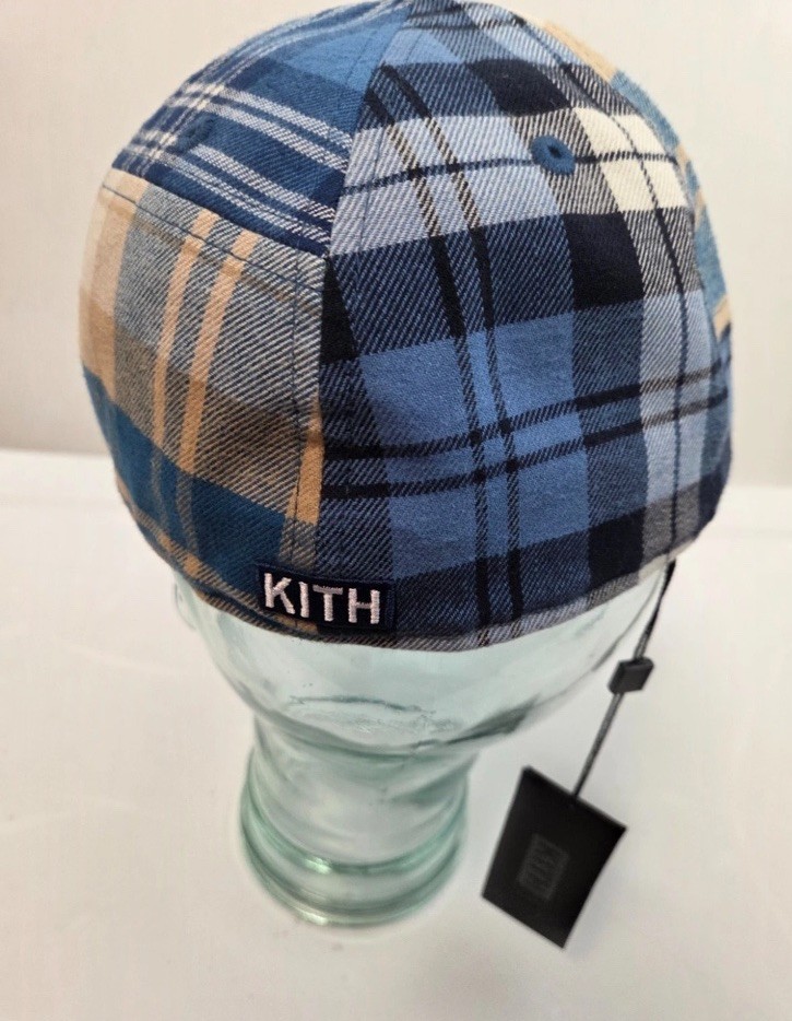 Kith New Era New York Yankees Plaid Fitted Cap 7 3/8 Blue Plaid