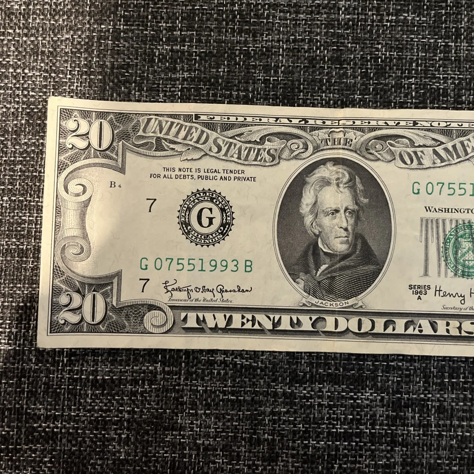 1963A G  $20 Dollar Bill Good Condition  - Image 4 of 4