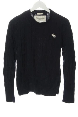 ABERCROMBIE & FITCH Pull torsadé Dames Pull T EU 38 noir style décontracté - Photo 1/4