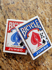 Bicycle JUMBO face Playing Cards Poker Standard Size 2 Pack 1 Red 1 Blue USA NEW