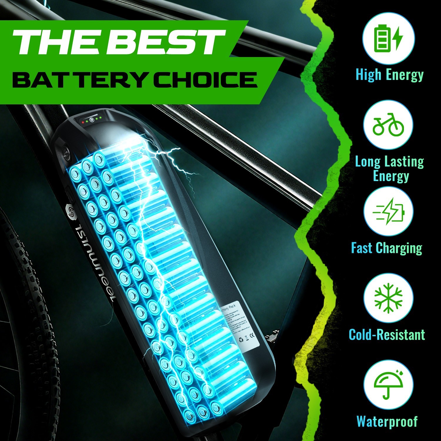 Ebike Battery 52V 48V 36V 10Ah/13Ah/15Ah/20Ah Electric BiKE Scooter Battery