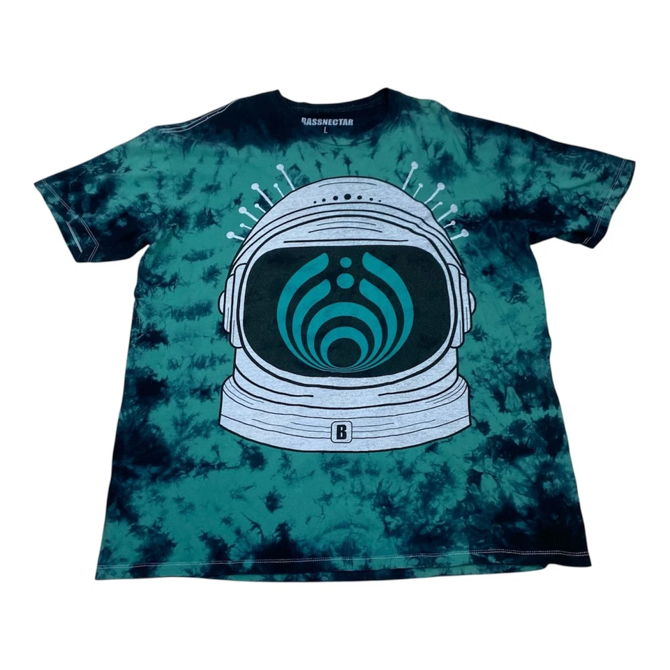 T-Shirt Vintage BASSNECTAR L Tie-Dye Astronaute Spacemann Haut Techno Danse EDM - Photo 1/4
