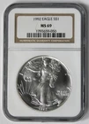 1992 American Silver Eagle - NGC MS69 - Brown Label !!