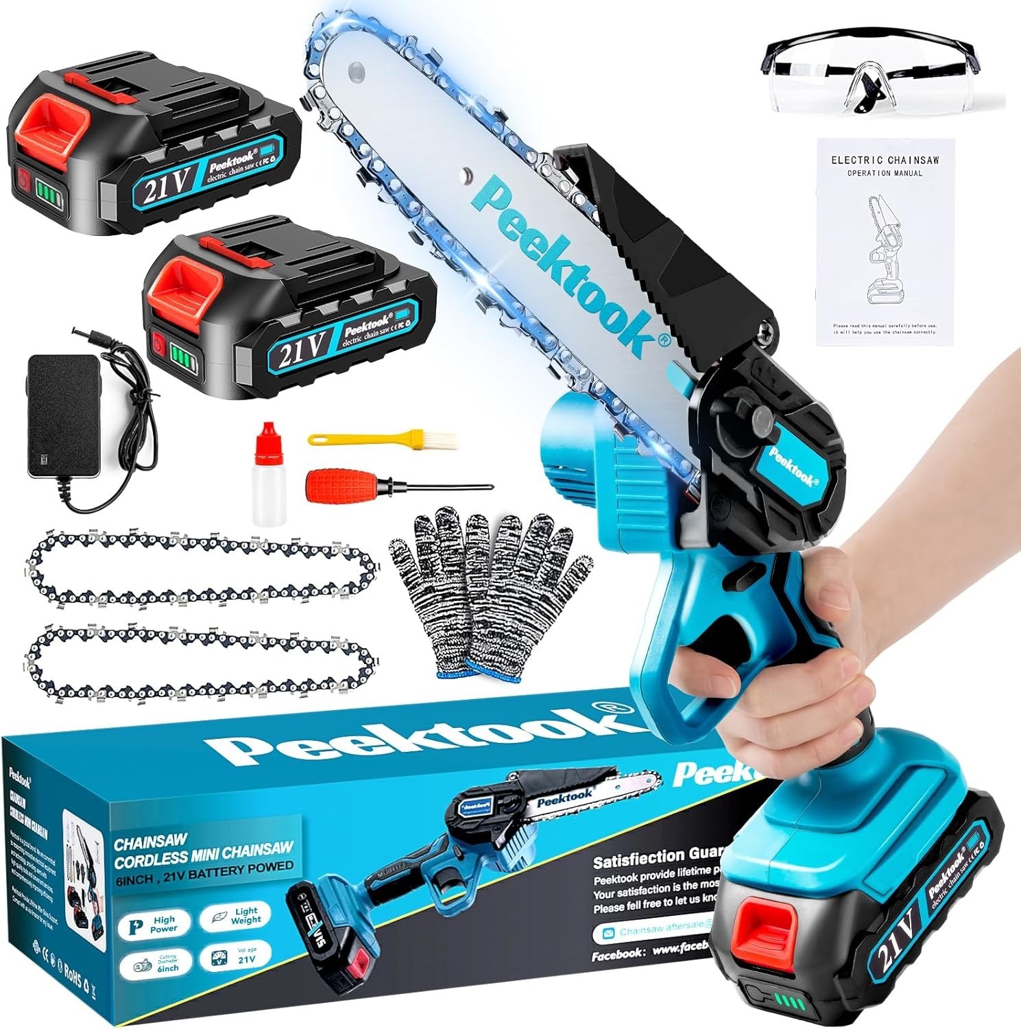 Mini Motosega a Batteria 6 Pollici 1000W Brushless Professionale