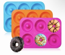 Silicone Donut Mold, 3-Cavity Non-Stick Doughnut Baking Pan   Food-Grade