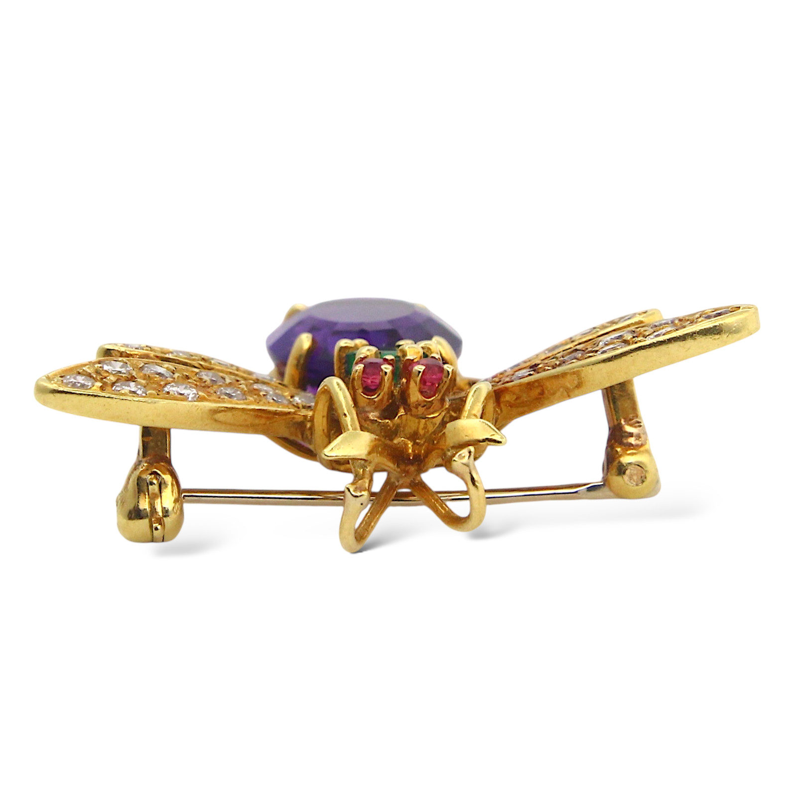 Insect Bug Diamond Amethyst Emerald Ruby Brooch P… - image 9