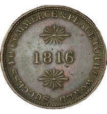 1816 Canada Upper Canada Token PCGS VF-30 Commerce & Peace Isaac Brock Hero