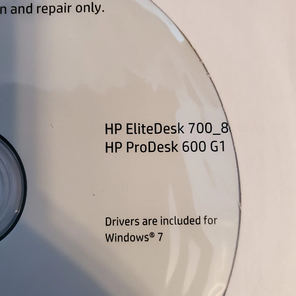 Genuine HP Driver Recovery DVD EliteDesk 700/800 G1 ProDesk 600 G1  Win7 Clean - Image 4 of 4