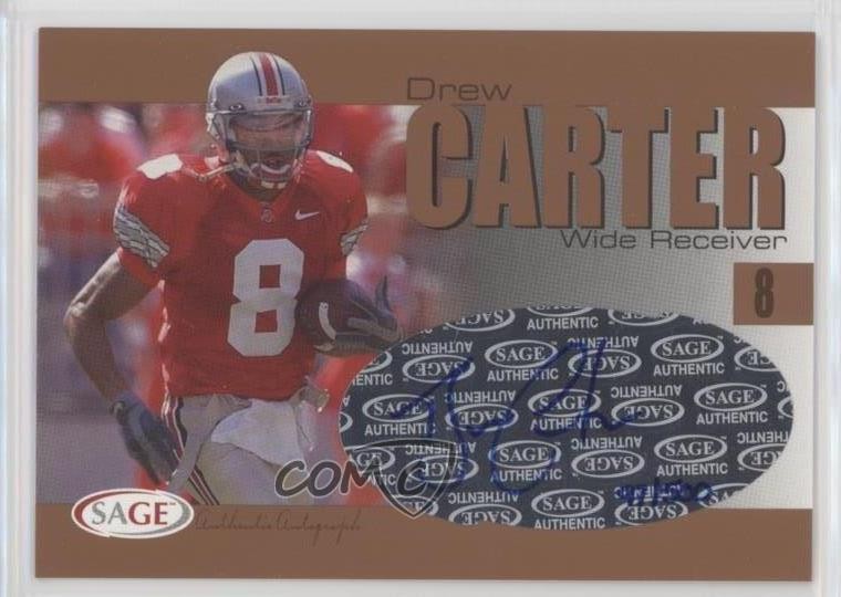 2004 SAGE Bronze 97/500 Drew Carter #A4 Rookie Auto RC 0af