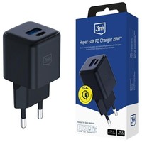 5903108640091 Charger Gan 20W QC4+ 1Xusb-A 1Xusb-C Black 3Mk