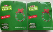 Lot of 2 - Beaded Wreath Ornament Kits - Makes 24 Ornaments - New/Sealed