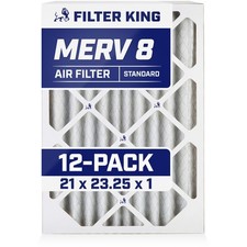 Filter King 21x23.25x1 Air Filter 12-PACK MERV 8 Actual Size 21 x 23.25 x .75"