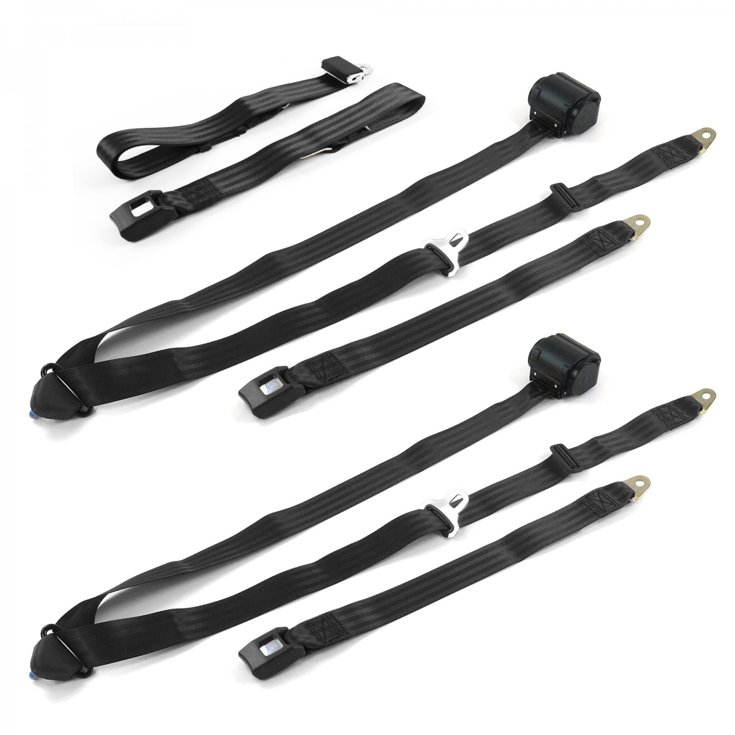Ford GT40 1964 - 1969 Standard 3pt BK Retractable Bench Seat Belt Kit - 3 Belts