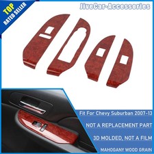 Mahogany Wood Grain Window Lift Switch Cover Trim Frame For Suburban Tahoe 07-09