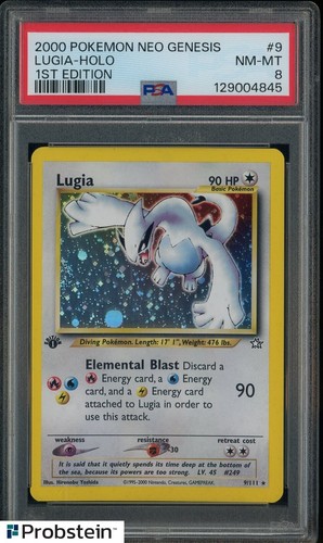 2000 Pokemon Neo Genesis 1st Edition #9/111 Lugia Holo PSA 8 NM-MT SWIRL