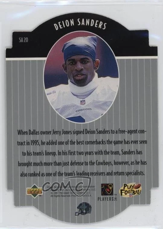 1997 Upper Deck Star Attractions Deion Sanders #SA20 HOF - Image 2 of 2