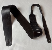 PERRI'S Tooled Soft Italian Leather Mahogany Brown Guitar Strap Adjustable