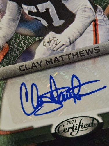 2021 Certified Mirror Signatures CLAY MATTHEWS AUTO #4/5 Browns Legend HOF - Picture 2 of 3