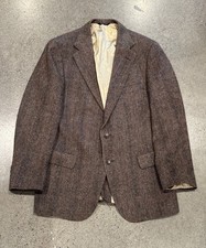 VTG Ralph Lauren Brown Herringbone Wool Sport Coat 40R - Made In USA