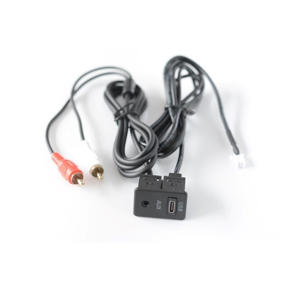 Car Dashboard Mounted AUX USB C Audio Interface Panel Black ABS 5V 2 ...