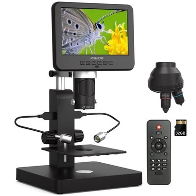 JL246PS 3 Lens 7'' HDMI Digital Microscope 4000X, Biological Microscope for A...