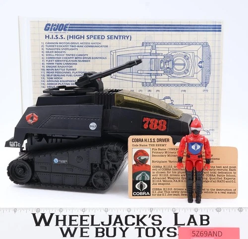 Cobra HISS Tank W/ Cobra Driver 100% Complete 1983 GI Joe Hasbro Vehicle