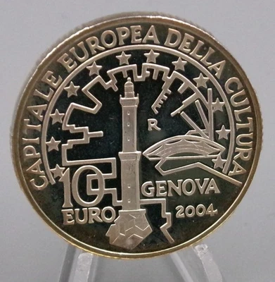 ITALIEN - 10 Euro 2004 - Genova - Capitale Europea -  Silber - PP / PROOF - Bild 1 von 2