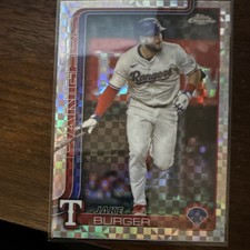 Topps 2025 Chrome Update Checkerboard Jake Burger USC37 Texas Rangers MLB