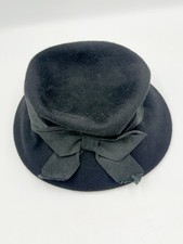 Womens Vintage Black Hat  100 Wool